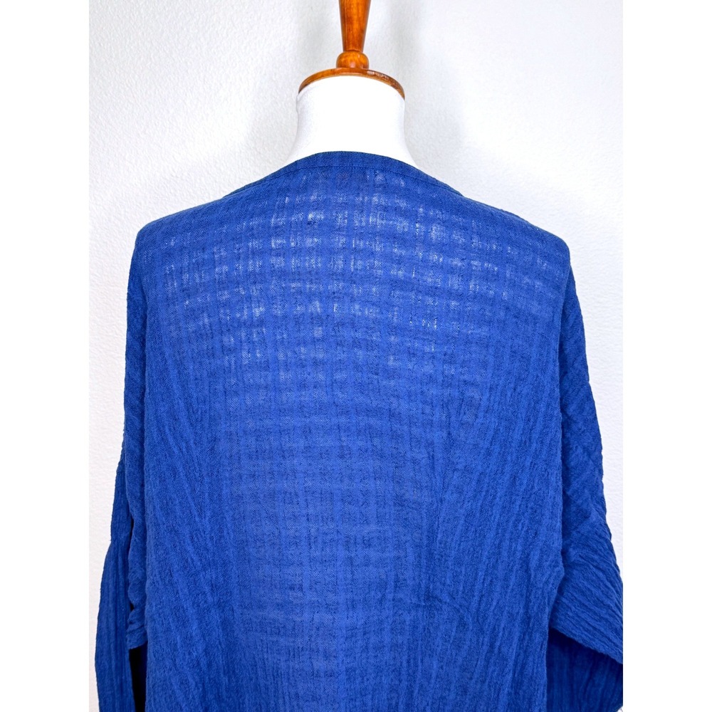 SOFT SURROUNDINGS Linen Cotton Blend Oversized Tunic 3X Blue Coastal Lightweight - Picture 8 of 9